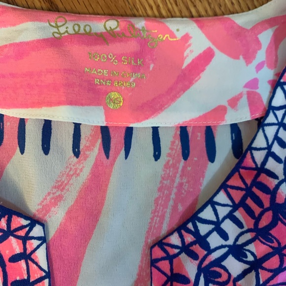 Lilly Pulitzer Amelia 100% Silk Women's Top - Picture 6 of 15